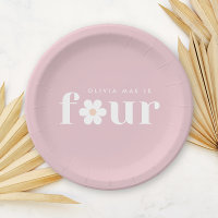 Boho Daisy Quarto Aniversário Plates