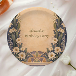 Prato De Papel Boho Desert Cactus Birthday