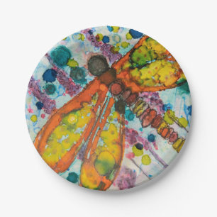Prato De Papel Boho DragonFly Design