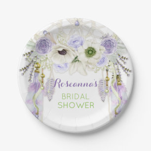 Prato De Papel Boho Dream Catcher Feather Lavanda Tribal