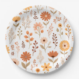 Prato De Papel Boho Fall Floral