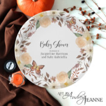 BOHO Fall Floral Autumn Butterfly Chá de fraldas