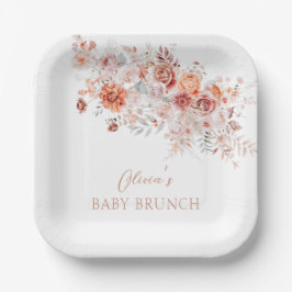 Prato De Papel Boho Floral Baby Brunch