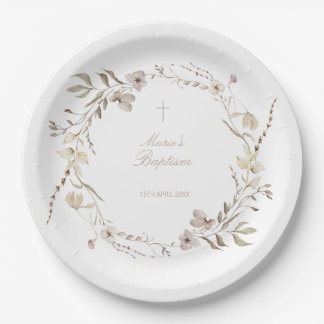 Prato De Papel Boho floral flowers Paper Plate table decor