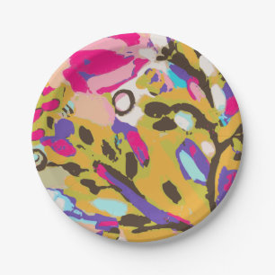 Prato De Papel Boho Floral I Rosa