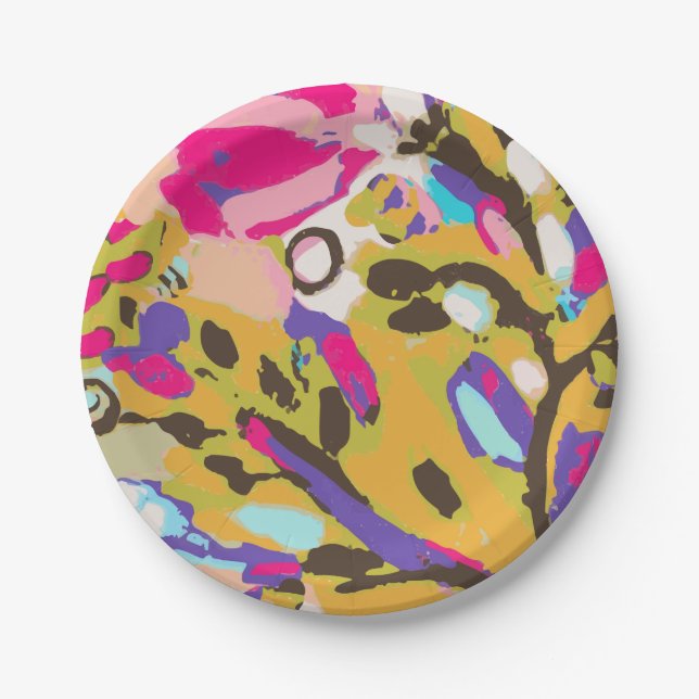 Prato De Papel Boho Floral I Rosa (Frente)