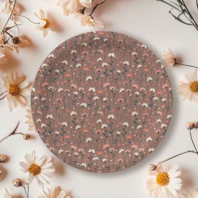 Prato De Papel Boho Floral Queda Aquecimento (Criador carregado)