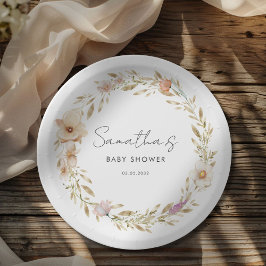 Prato De Papel Boho Flower Baby Shower