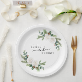 Prato De Papel Boho Minimalista Winter Greenery Evergreen Wedding