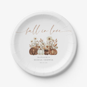 Prato De Papel Boho Pumpkin Fall in Love Chá de Noiva