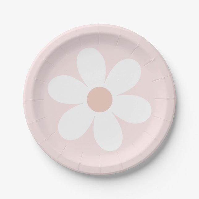 Prato de Papel Boho Retro Daisy (Frente)