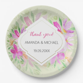 Prato De Papel Boho Rosa Lilac Floral Botânico