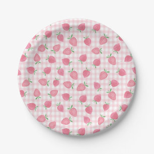 Prato De Papel Boho Strawberry Berry Sweet Birthday