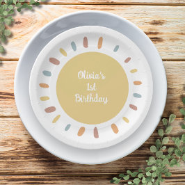 Prato De Papel Boho Sunshine First Festa de aniversário