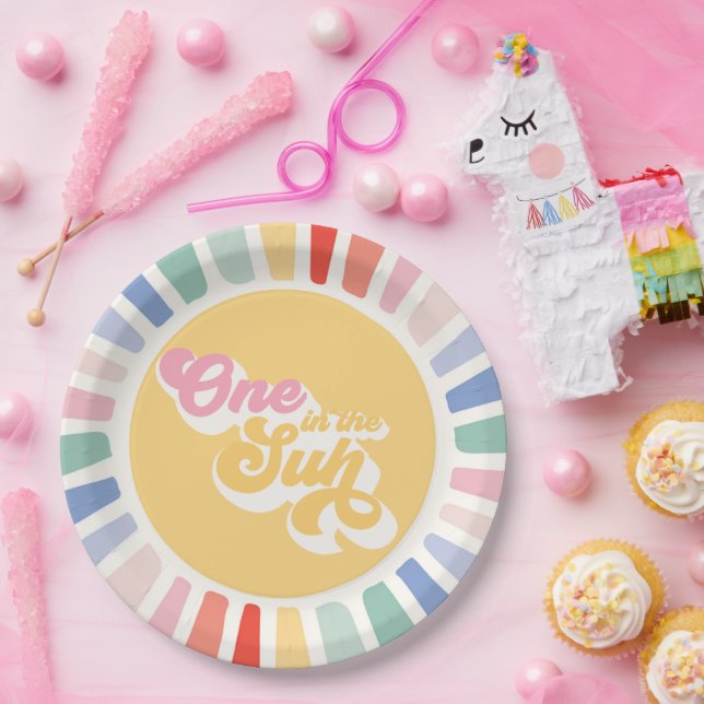 Prato De Papel Boho Sunshine One In The Sun Sunshine Aniversário (Festa)