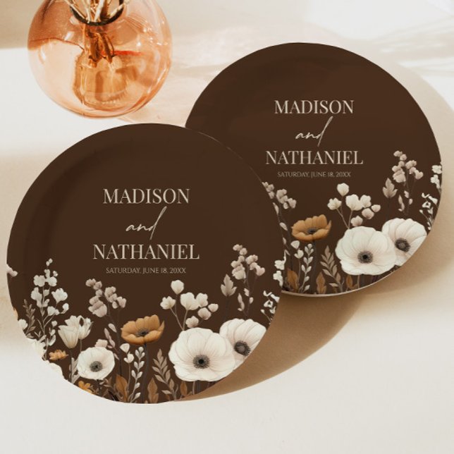 Prato De Papel Boho Wildflower Fllower Floral Casamento (Criador carregado)