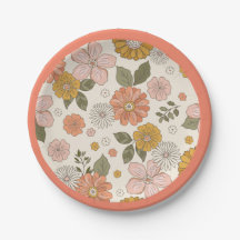 Boho Wildflower Paper Plate