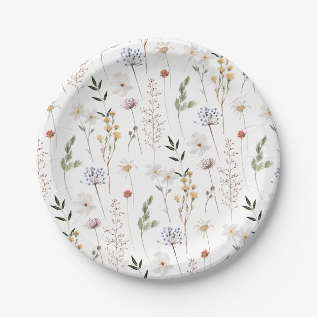 Prato De Papel Boho Wildflower Pattern (Frente)