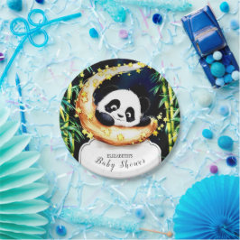 Prato De Papel Boho Woodland Colorful Panda Chá de fraldas