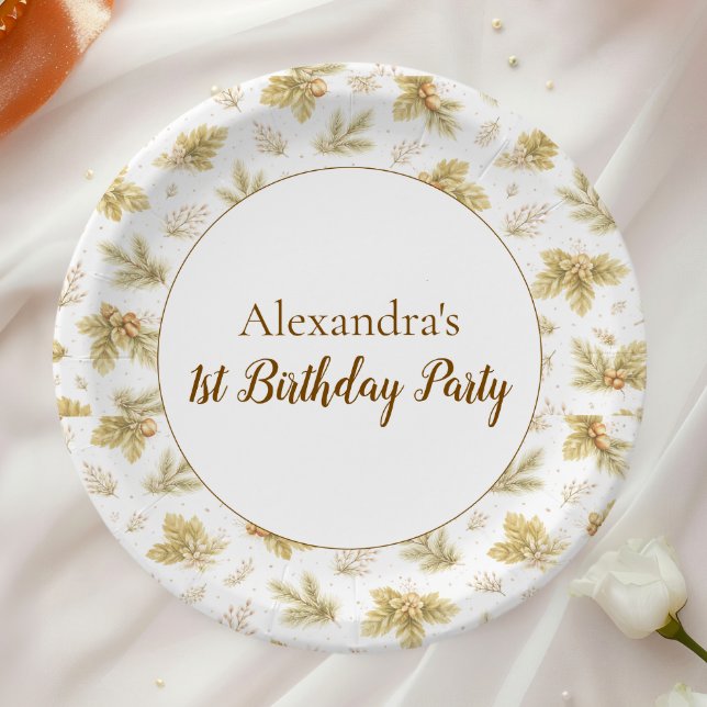 Prato De Papel Boho Woodland Wild One Birthday (Criador carregado)