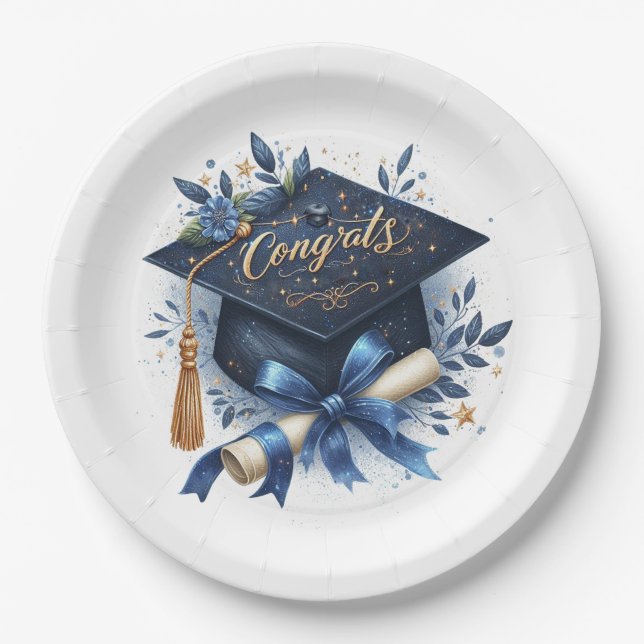 Prato De Papel Boina e Diploma de Graduação (Frente)