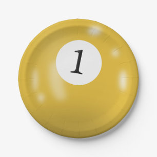 Prato De Papel Bola de bilhar número 1