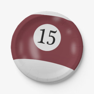 Prato De Papel Bola de bilhar número 15
