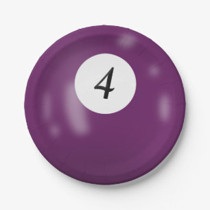 Prato De Papel Bola de bilhar número 4