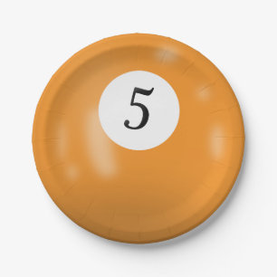 Prato De Papel Bola de bilhar número 5
