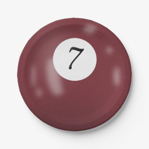 Prato De Papel Bola de bilhar número 7