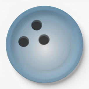 Prato De Papel Bola de boliche azul