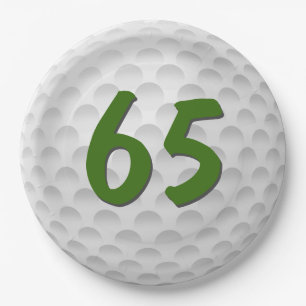 Prato De Papel Bola de Golf 65º Aniversário Placa de Papel