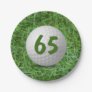 Prato De Papel Bola de Golfe de 65.º aniversário em Placa de Pa
