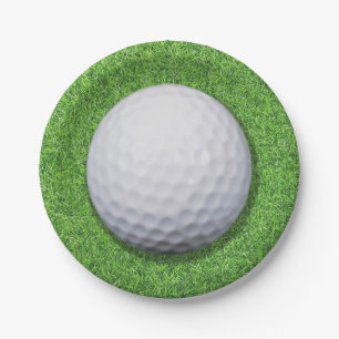 Prato De Papel Bola de golfe na grama