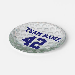 Prato De Papel Bola de Golfe Pintada com Nome