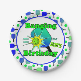 Prato De Papel Bola de Paddle Azul Azul de Birthday