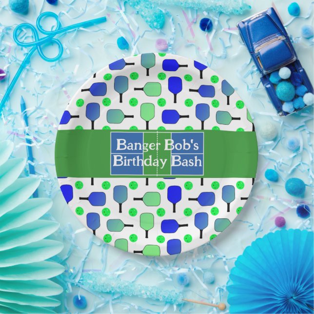 Prato De Papel Bola de Paddle Azul Azul de Birthday (Festa)