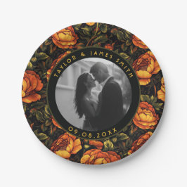 Prato De Papel Bold Rosa Greenery Plates Para Casamento Keepsael