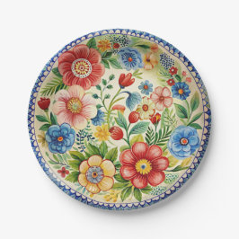 Prato De Papel Boleslawiec Polonês, Placa de Papel Floral