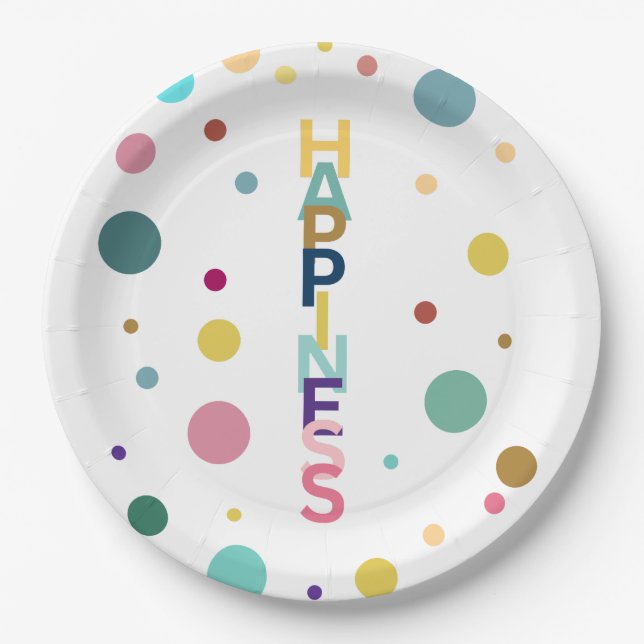 Prato De Papel Bolha de felicidade (Frente)