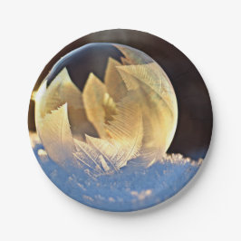 Prato De Papel Bolha de sabão na neve