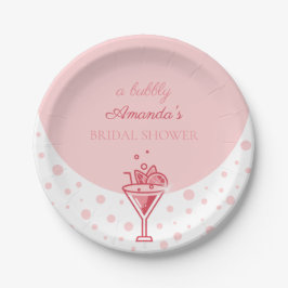 Prato De Papel Bolha em Rosa: Divertida Elegância Bonita Chá de N