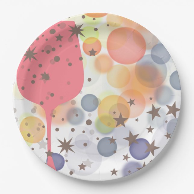 Prato De Papel Bolhas de Champanhe (Frente)