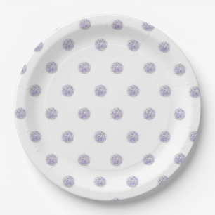 Prato De Papel Bolinhas azul de de Lavanda do Padrão Chic Cute
