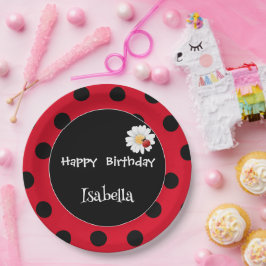 Prato De Papel Bolinhas bonita Festa de aniversário de ladybug Da