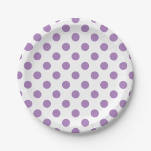 Prato De Papel bolinhas de lavanda em branco