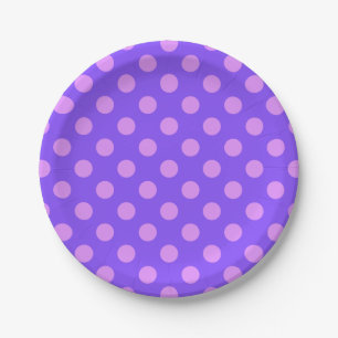 Prato De Papel Bolinhas de Lilac na periwinkle