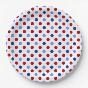 Prato De Papel Bolinhas patriotas