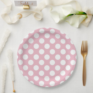 Prato De Papel Bolinhas rosa, padrão de Bolinhas, pontos, pontos