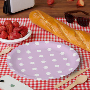 Prato De Papel Bolinhas roxa